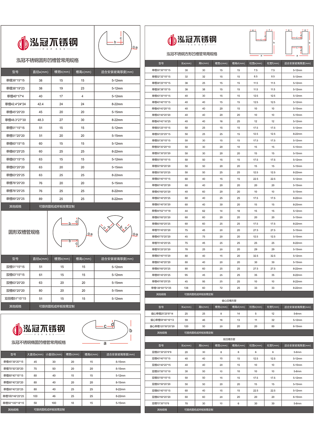 不銹鋼凹槽管規(guī)格型號